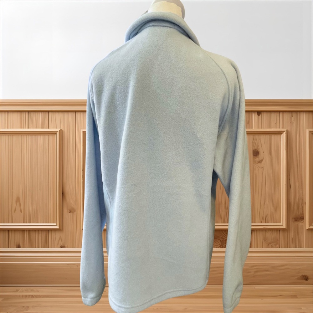 COLUMBIA Women's L Light Icy Blue Full Zip Fleece Jacket Thermal Sweater Cozy - Picture 5 of 9